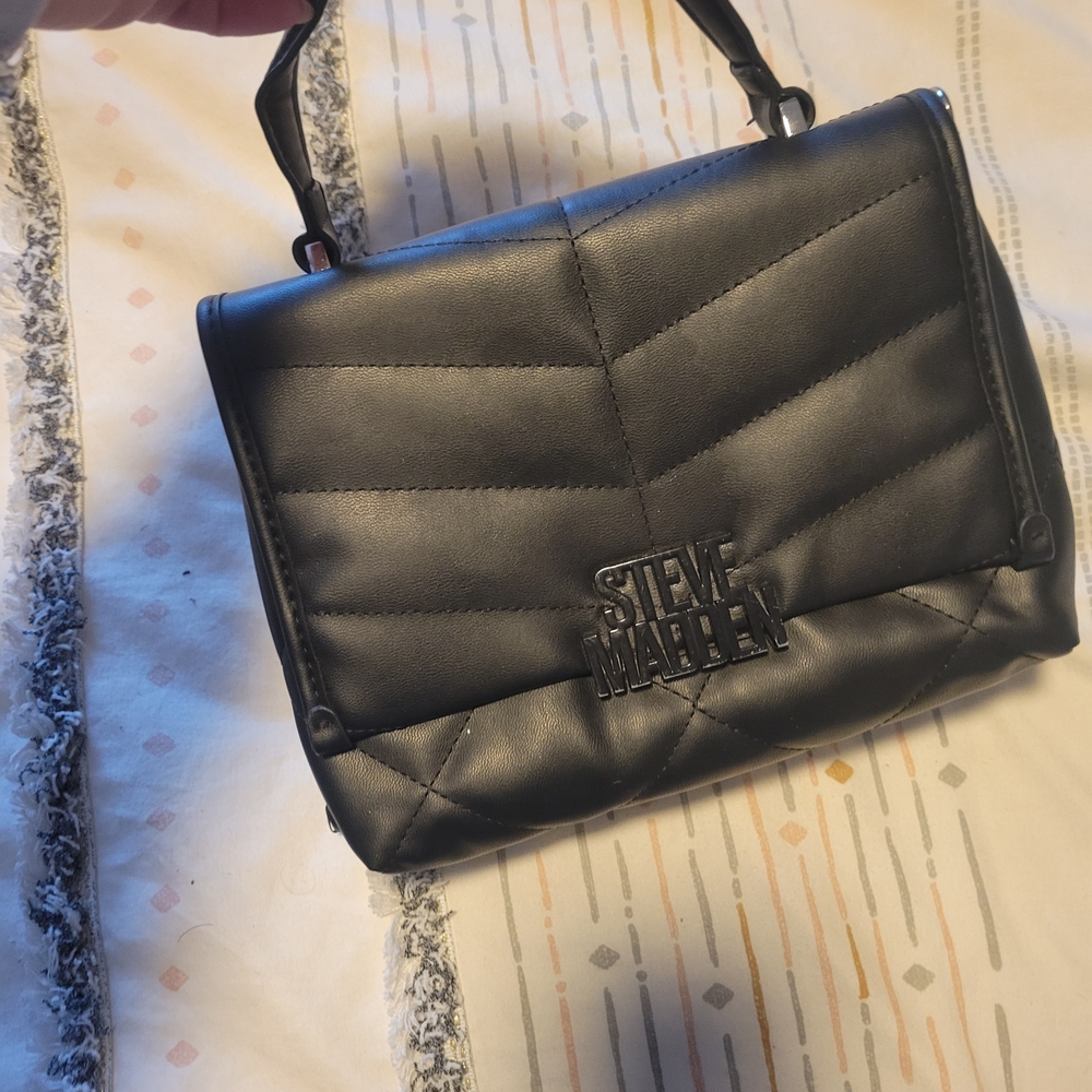 Steve Madden Quilted Black Shoulder Bag